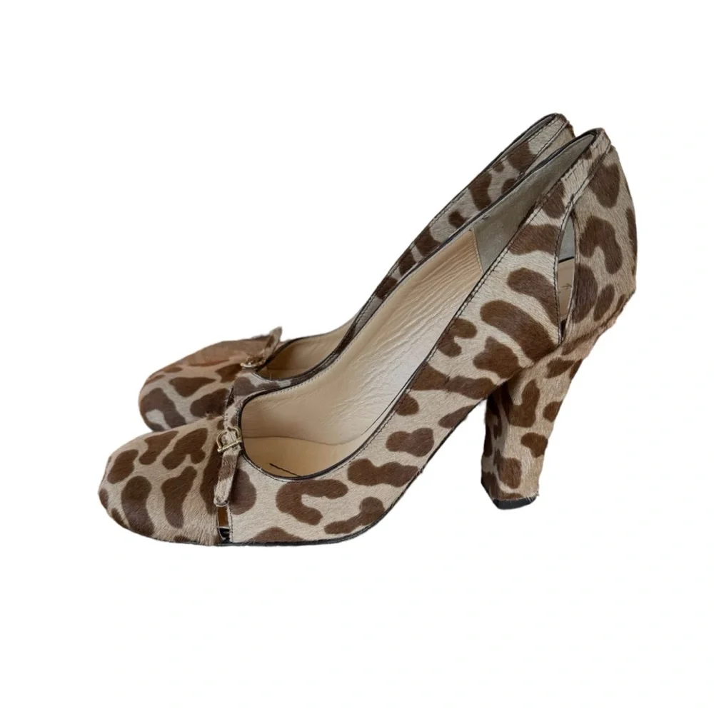 Kate Spade New York Sam Leather Linx Hair Leopard Print Womens Heels Pumps Sz 9B
